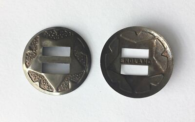 5 x Conchos, Messing/Altmessing (D) 25mm rostfrei Beschr. lesen!