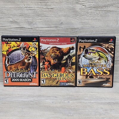 Cabela's Lot Of 3 Monster Bass Dangerous Hunts Deer Hunt 2005 Season Tested 