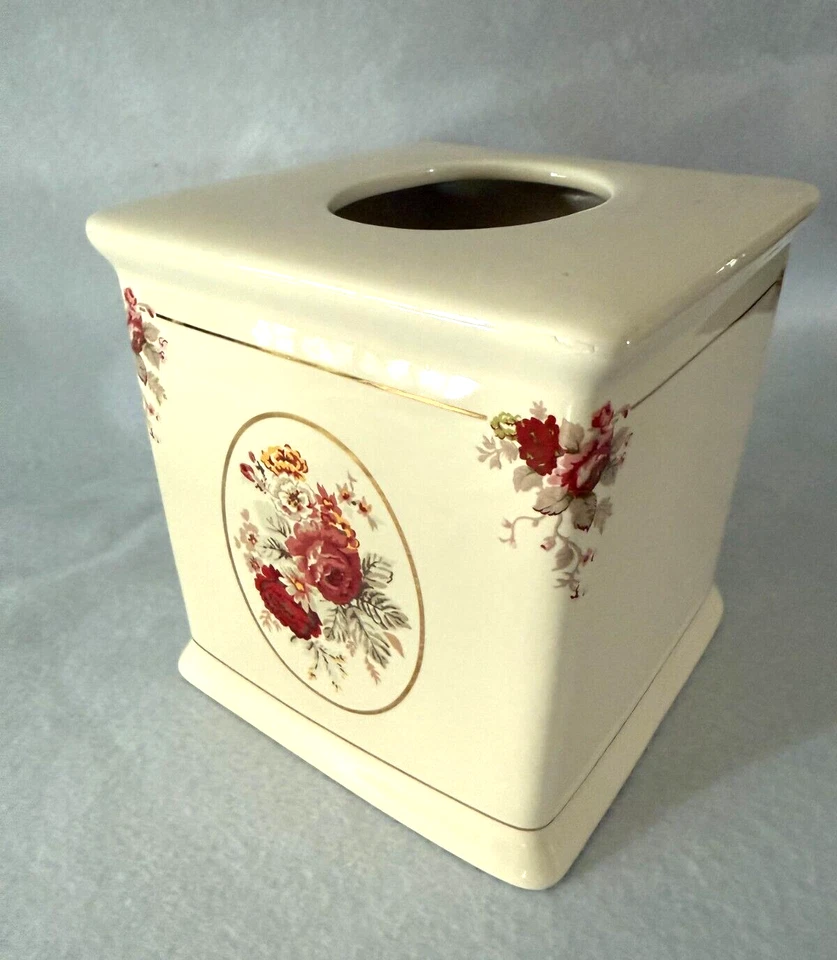 Waverly Vintage Rosa Jardín Habitación Colección Cerámica Pañuelos Caja Foto 2 de 4