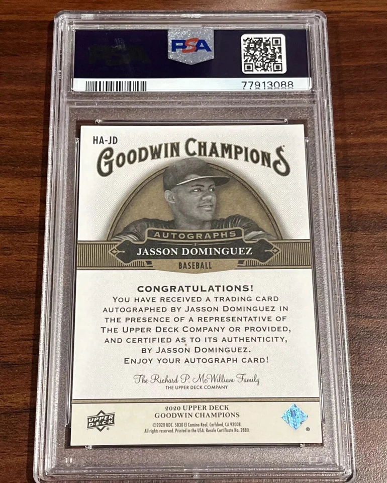 2020 Jasson Dominguez UD Goodwin Champions RC Auto PSA Mint 9, 1:2,585 Packs! - Image 2 of 4