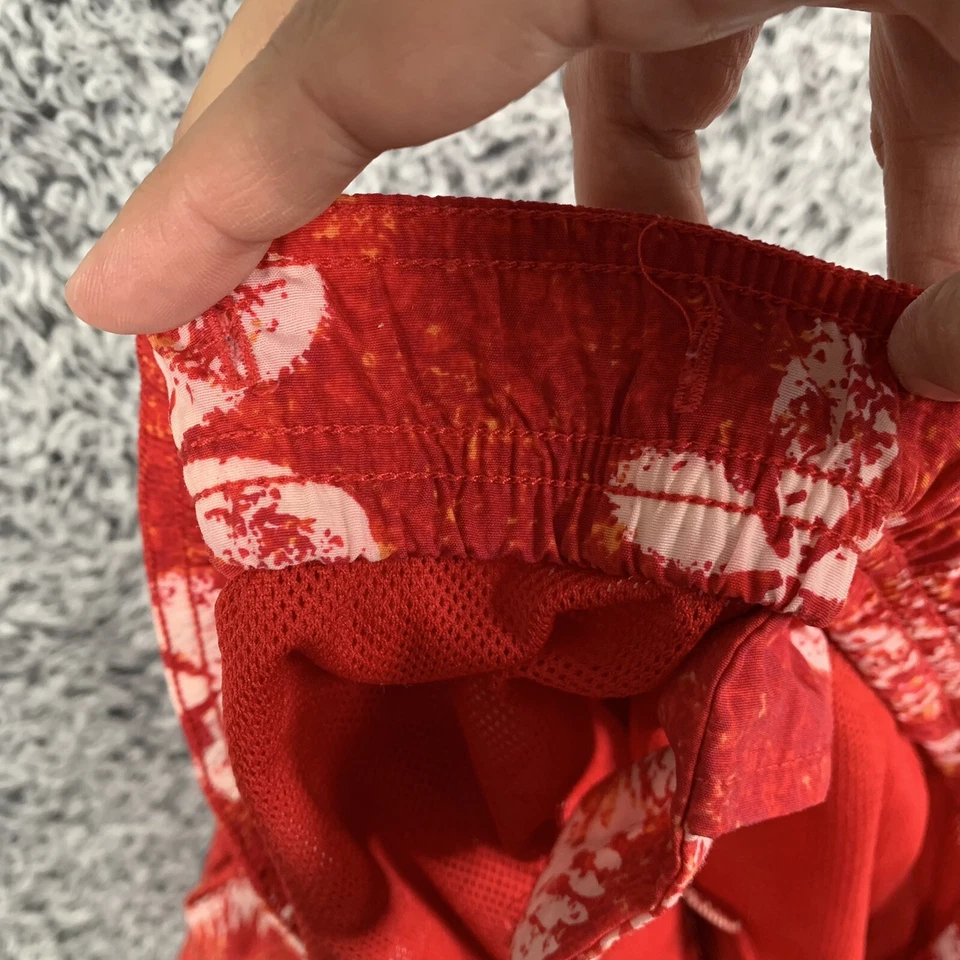 CHAPS Swim Trunks Mens XL Missing Drawstring Red Floral Hawaiian Aloha Tropical - Image 2 of 4