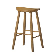Maven Lane Luna Bar Stool in Rustic Natural Wood Finish Used 