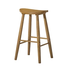 Maven Lane Luna Bar Stool in Rustic Natural Wood Finish (Used)