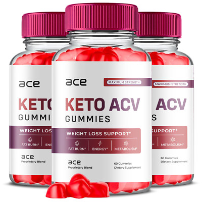 (3 Pack) Ace Keto ACV Gummies, Ace Keto Gummies Weight Loss (180 Gummies) 
