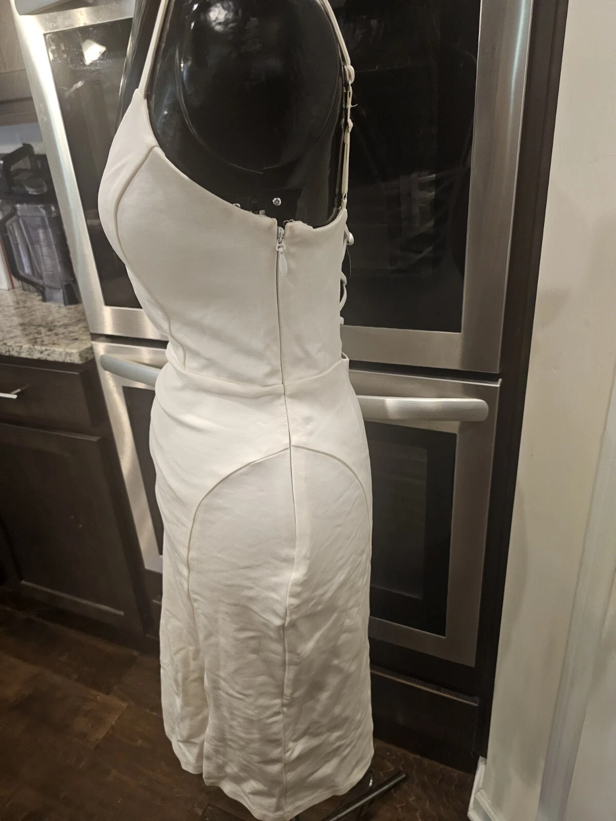 OFF WHITE Abito a tubino senza maniche senza spalline Bebe Off White piccolo