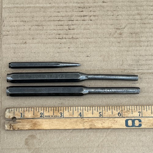 Vintage OLD FORGE 7" Punch Set of 3 - 1/8", 5/16", 3/8" - 3807, 3707, 2902 - a - Picture 2 of 7
