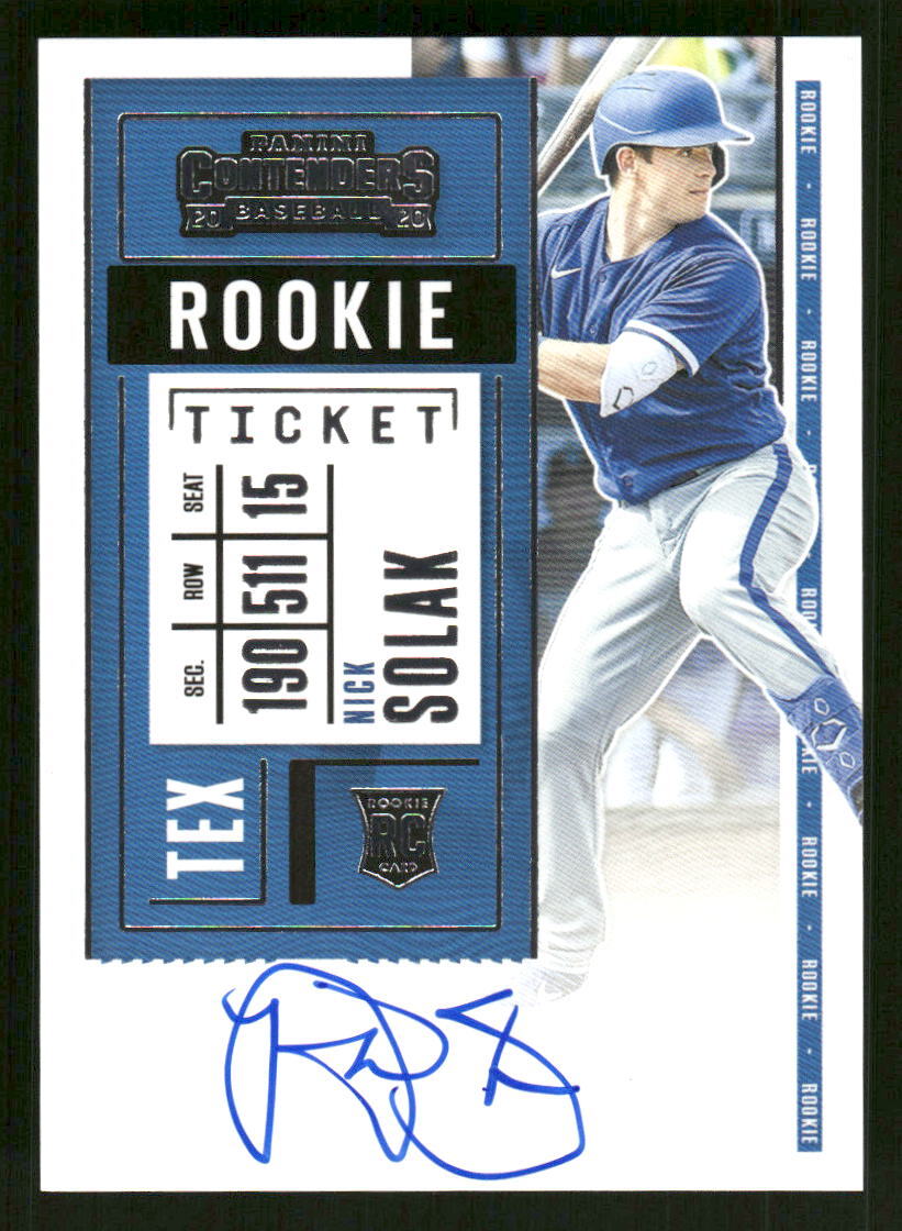 2020 Panini Contenders Nick Solak Auto AU #118 Card