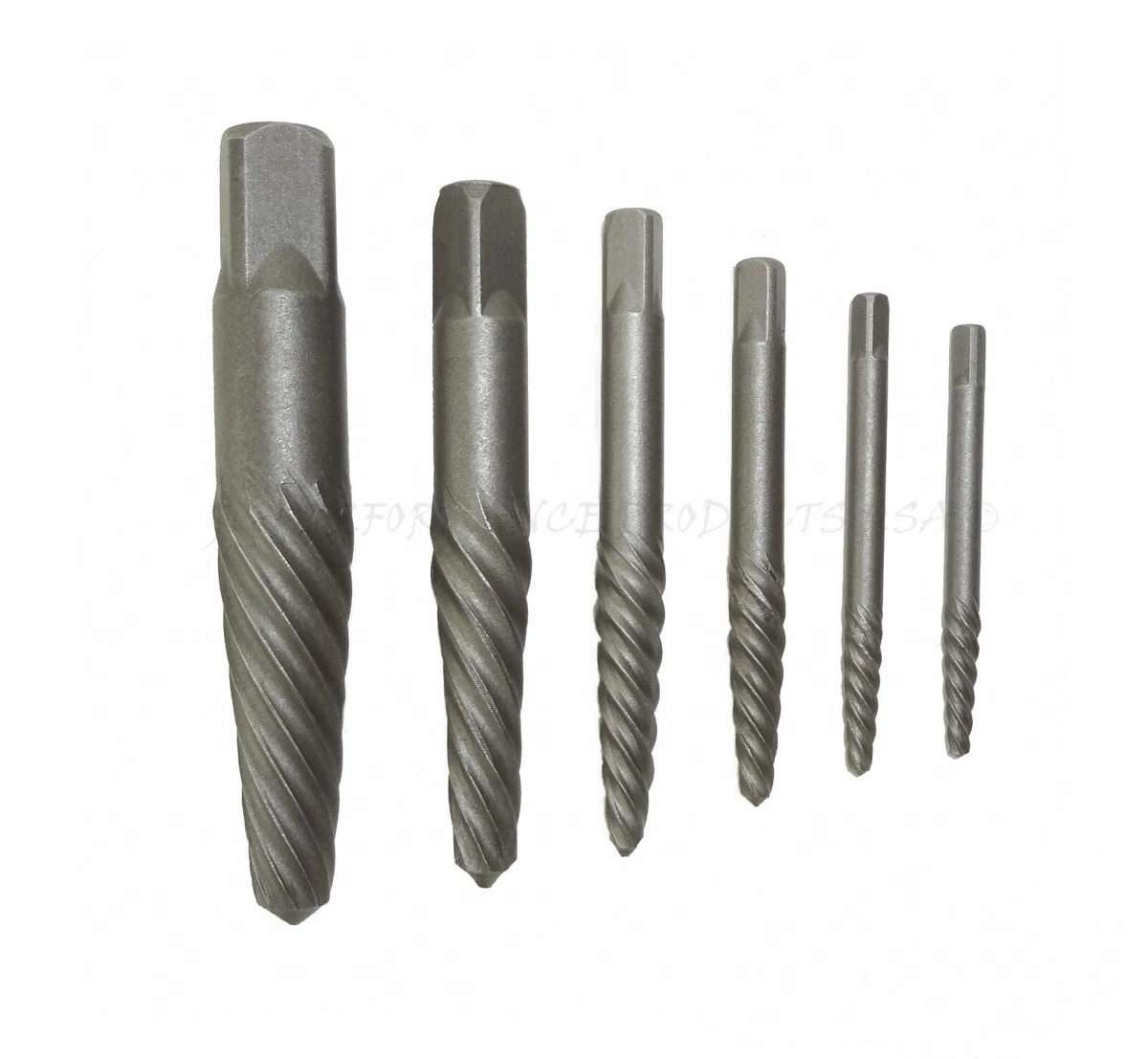 6 PC SCREW EXTRACTOR KIT SET BROKEN BOLT REMOVAL TOOL SPIRAL EZ OUT DRILL NEW