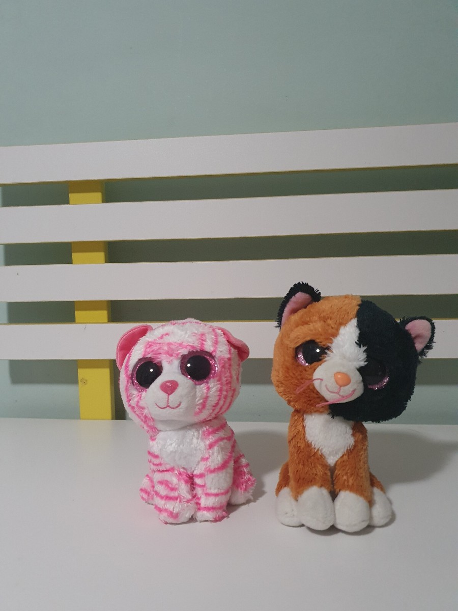 TY BEANIES TY BEANIE BOOS CATS ASIA PINK AND STRIPEY TAURI