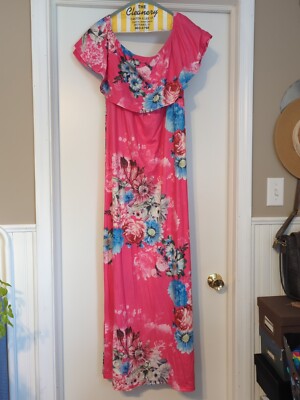 Floral Sleeveless Dress Hawaiian Mexican Beach Vacation Used Large Cotton |  eBay
