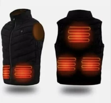 Men Women Unisex Heated Vest, Warming  Jacket, Rechargeable USB, LARGE
