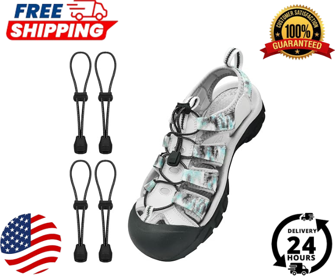 2 paia lacci di ricambio elastici senza lacci per scarpe per sandalo Keen