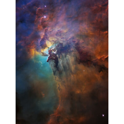 Hubble Weltraumteleskop Lagunennebel sichtbares Licht Ansicht Leinwand Poster Wandbild