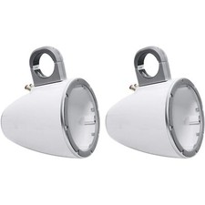 Kicker Pair of White 6.5" Marine Wakeboard Tower Speaker Enclosures 12KMTESW