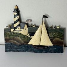 Warren Kimble Folk Art Nautical Ocean Sailing Ship Boat Lighthouse