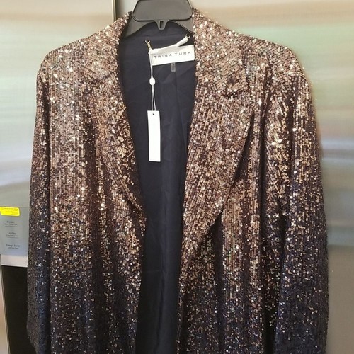 💕TRINA TURK💕 Pisces Jacket ~ Supernova Sequin Moonstone/Midnight Ombre XL NWT - Picture 12 of 16