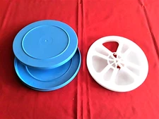 1 - NEW 8mm / REGULAR 8 EMPTY PLASTIC  400' FILM REEL & CAN  SET