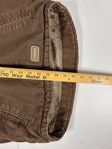 C.E. Schmidt Workwear Canvas Brown Sherpa Lined Hooded Heavy Jacket Coat Youth M - Picture 11 of 11