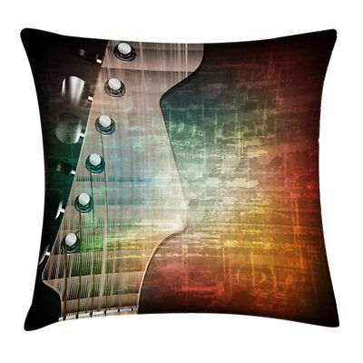 Kissenbezug Dekokissen für Sofa Gitarre Grunge Retro Tuning Pegs