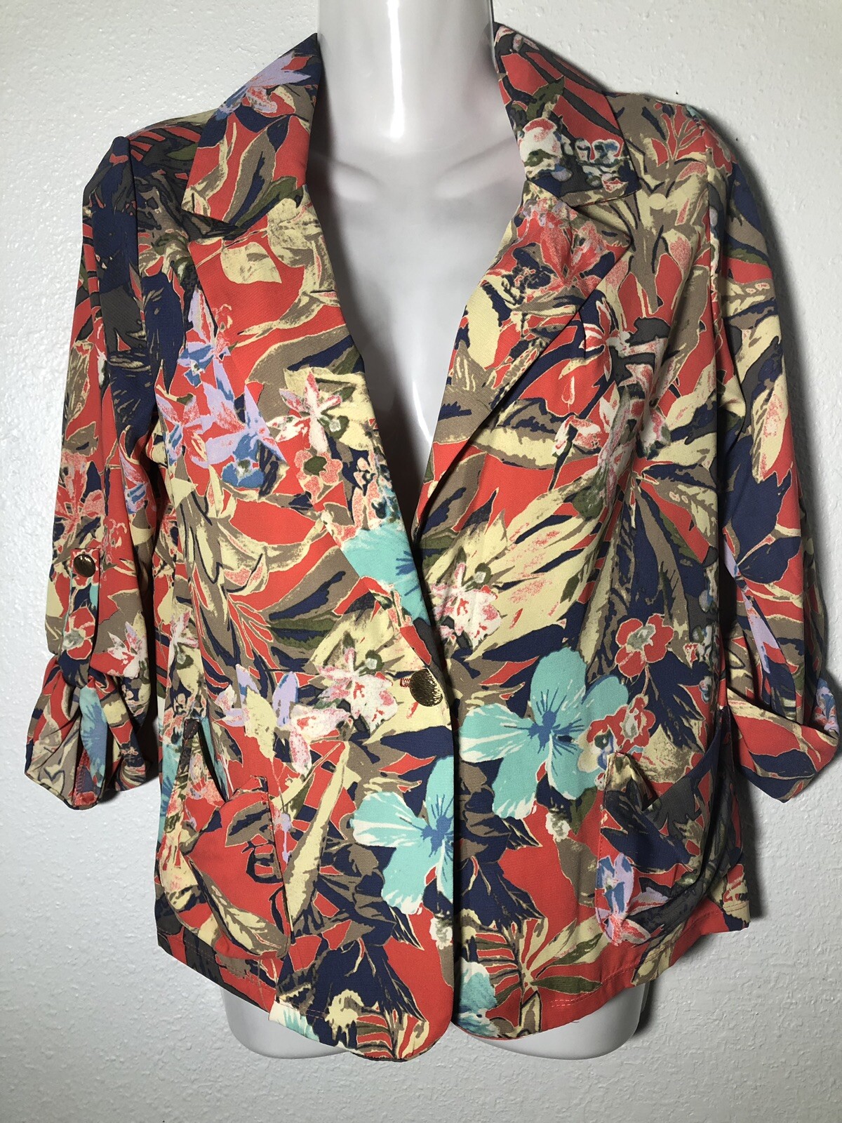 Chaqueta Woman Moda Manga 3/4 De Mujer Floreada Roja Blusa De Vestir Sexy | eBay Chaqueta Woman Moda Manga 3/4 De Mujer Floreada Roja Blusa De Vestir Sexy | eBay