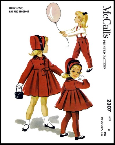 McCall's #2307 Helen Lee Diseñador Tela Patrón de Costura NIÑAS Abrigo Sombrero Leggins 2 - Imagen 4 de 5