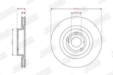 2x JURID Bremsscheibe passend für Toyota Yaris P21 PA1 PH1 1.5 Hybrid