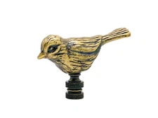 Lamp Finial-SPARROW-Antique Brass Finish, Highly detailed metal casting