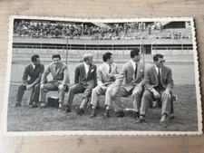AMBROSIAN FOOTBALL POSTCARD INTER 1950 FOOTBALLERS SKOGLUND NYERS GIACOMAZZI BLAS