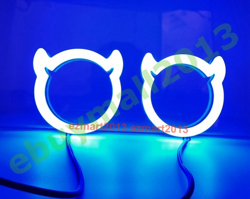 BT App Dynamic Flow Chasing RGB Ox Horn Halo Ring Demon Devil Angel Eye for Ford - Picture 7 of 26