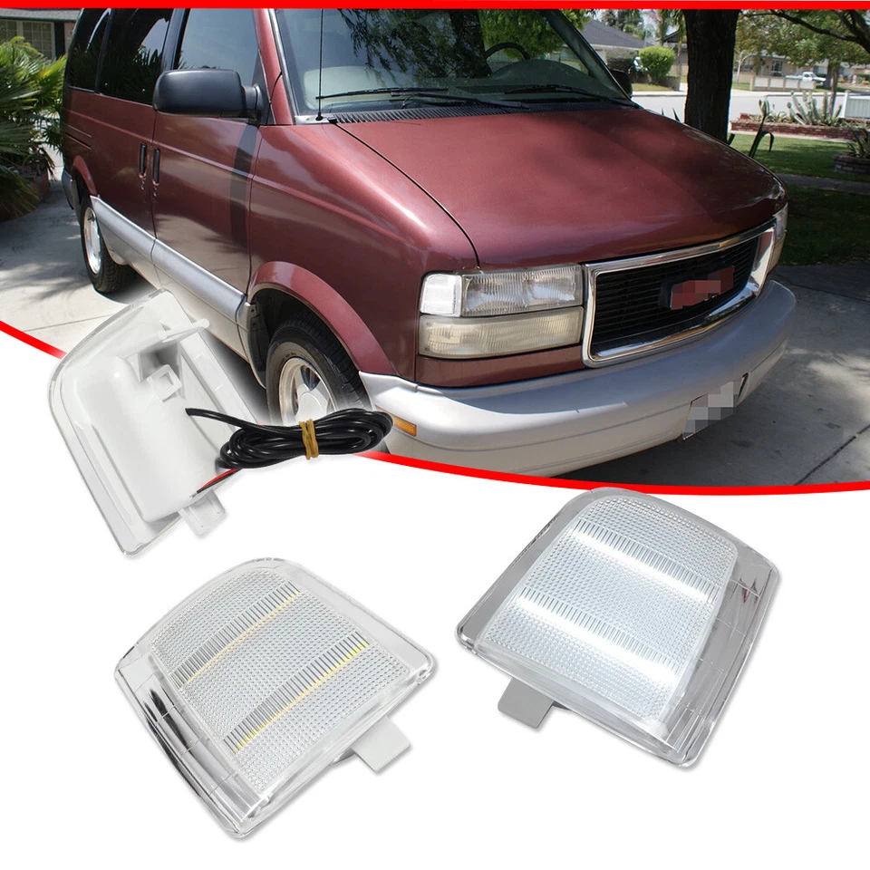 Luces de esquina laterales LED blancas transparentes de 2 piezas para Chevrolet Astro GMC Safari 1995-2005 Foto 2 de 4