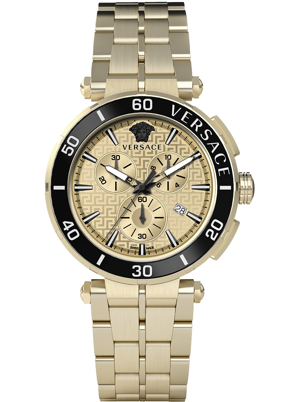 Versace VE3L00622 Greca Chronograph Mens Watch 45mm Water Resistant Luxury Timepiece  