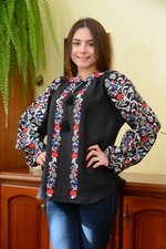 Ukrainian embroidered traditional cotton shirt for ladies, sorochka vyshyvanka