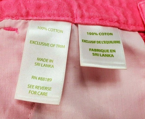 Pantalones cortos para mujer Lilly Pulitzer 00 rosa liso frontal plano águila - Imagen 4 de 9