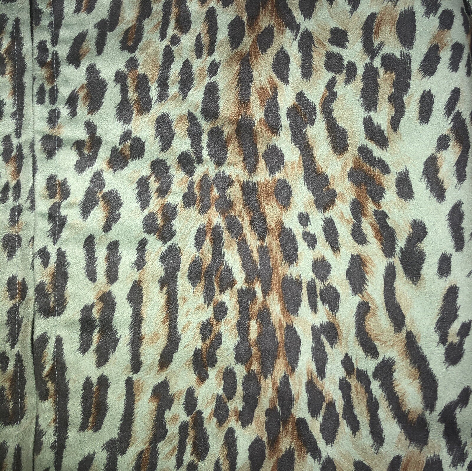 Blazer arazzo donna pony dipinto giungla leopardato verde acqua taglia M 1 2 zip J15