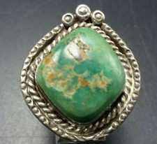 Vintage Sterling Silver NATURAL ROYSTON TURQUOISE RING size 10