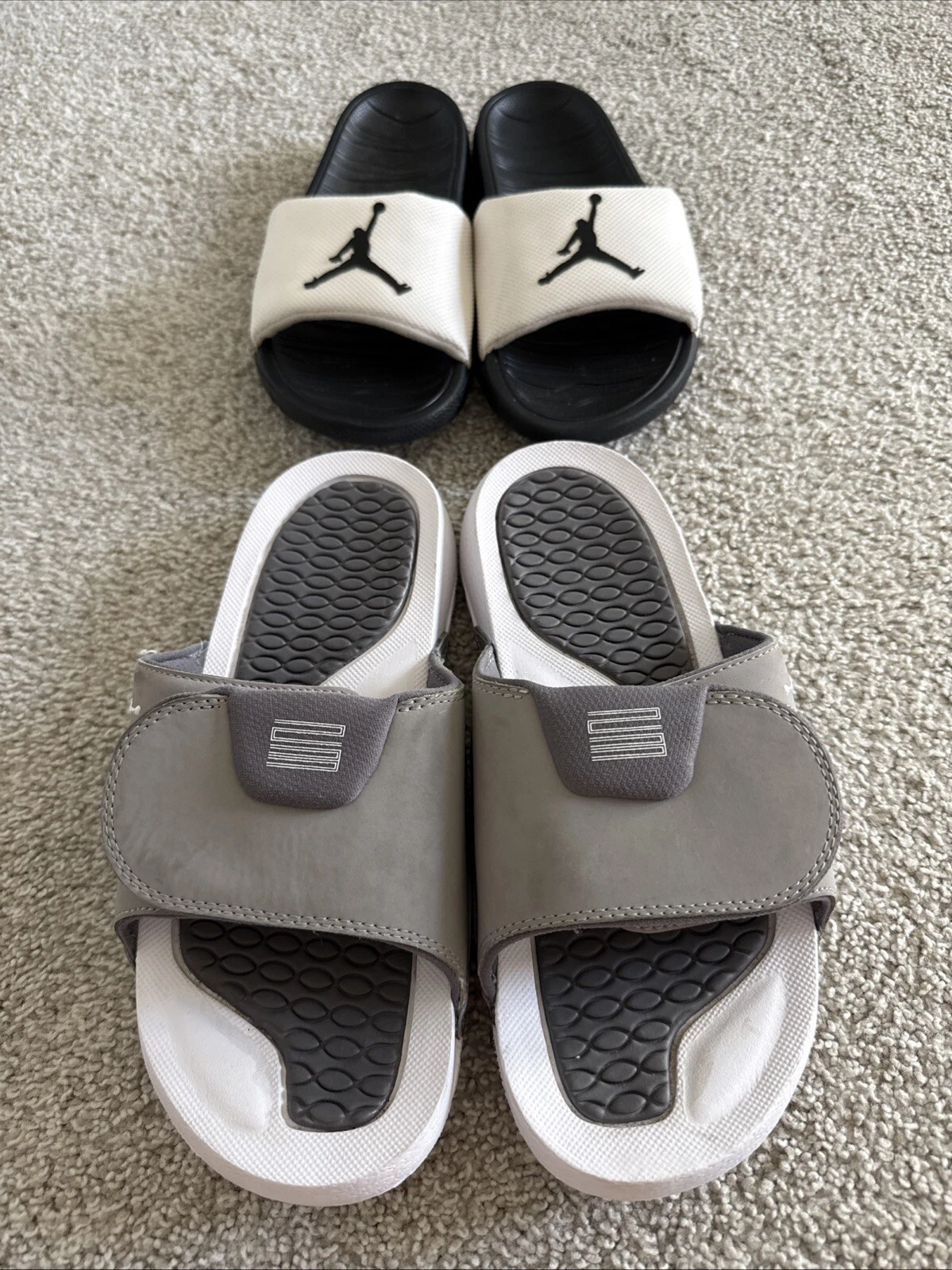 Nike Air Jordan 11 Cool Grey Slides lotto di 2 paia giovani taglia 7 GS