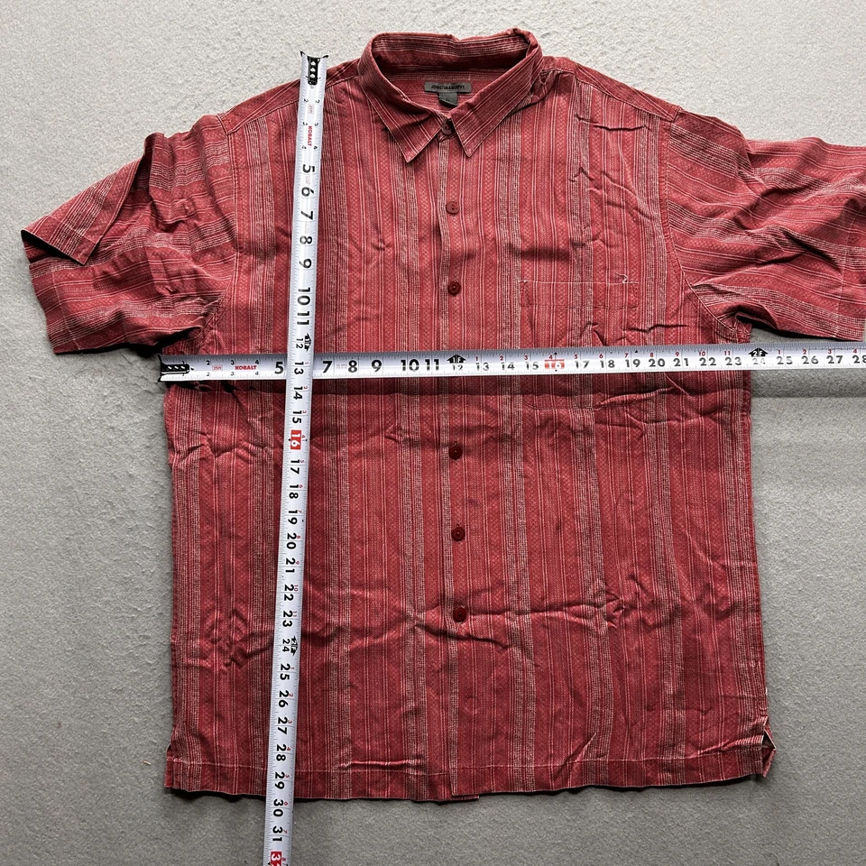 Johnston & Murphy Hombre XL Rojo Vertical Rayas Manga Corta Abotonada Foto 4 de 4