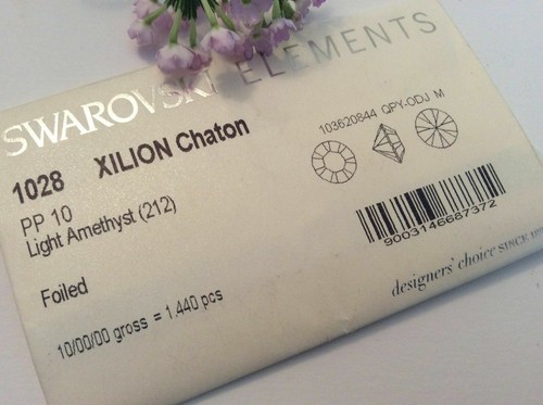 Swarovski #1028 Xilion Chaton Pack 60 Silver Foiled Light Amethyst Size Choice - Picture 7 of 8