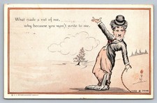 Postcard Novelty Humor Charlie Chaplin What Made a Nut of Me  O421