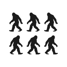 Set of 6 Bigfoot big foot Vinyl Decal Window SUV Laptop Sasquatch Sticker