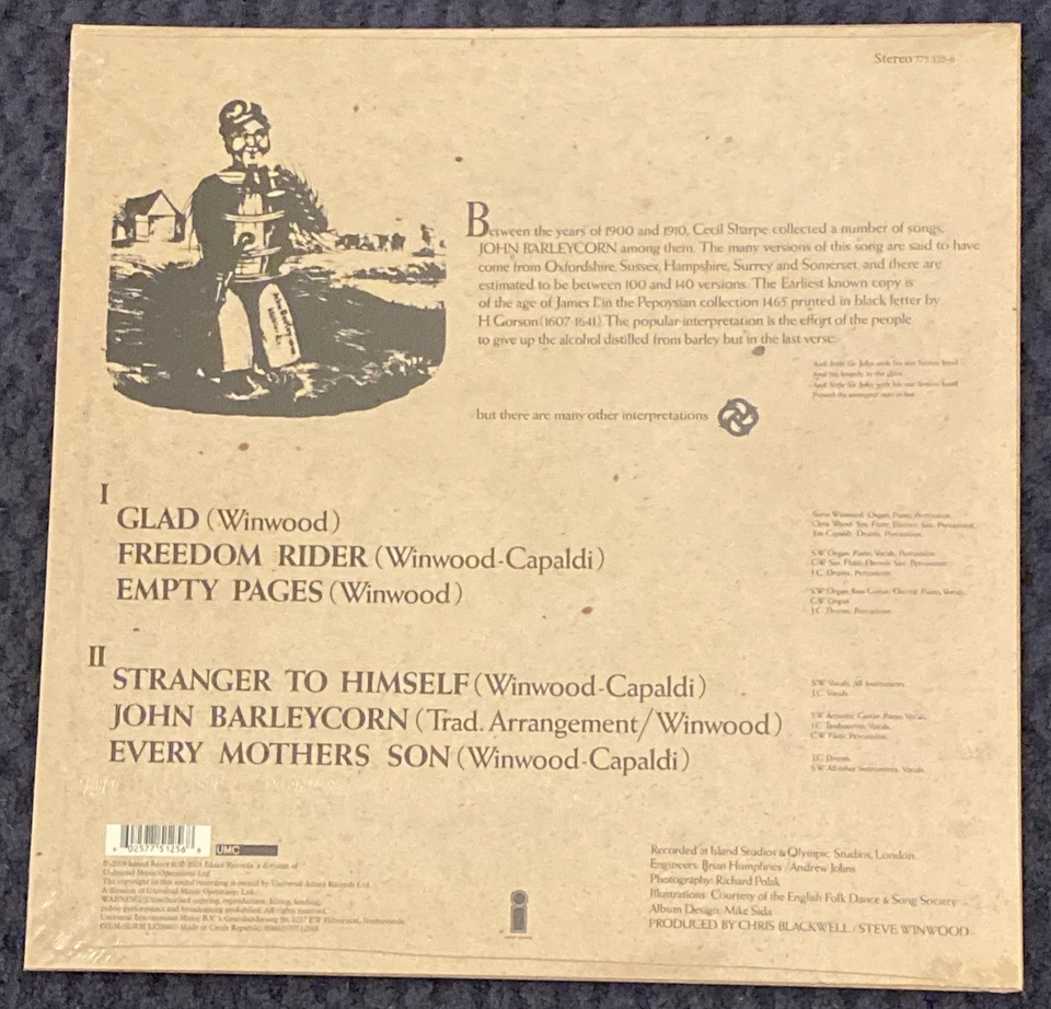 Traffic - John Barleycorn Must Die Remastered 12" 180g Vinyl LP NEW SEALED - Image 2 of 2