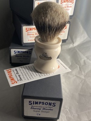 Simpson   Rare New Vintage Tulip 4 Super Shaving Brush Somerset Era Grey Box