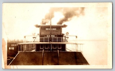 1934 Vintage Photo Steam Towboat ''CAIRO'' Pushing Inland Waterways Corp Barge 610