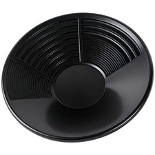 Black Portable Gold Pan 34cm x 7cm Thickened Material Triple Groove Mining Pan