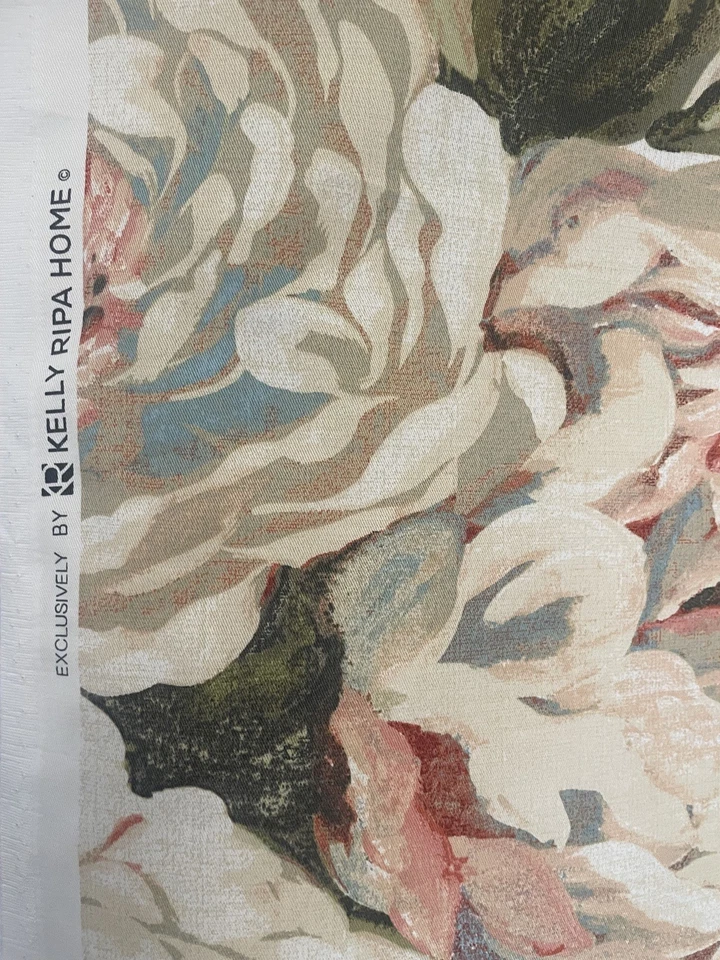 Tecido para estofamento doméstico Kelly Ripa flores de peônia vendido por jarda - Imagem 3 de 4