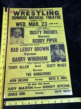 Replica Wrestling Event Poster CWA Rowdy Roddy Piper Dusty Rhodes 11x16 Florida