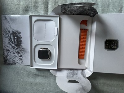 Apple Watch Ultra 2 49mm Titanium Case with Ocean Band - Orange, One Size (GPS +