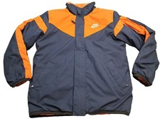 VTG Nike Puffer Jacket Boys Medium 10-12 Youth Fleece Reversible 90s Y2K Illini