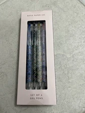 RIFLE PAPER CO. Estee Gel Pen Set NEW Blue Black Red Gold GREAT HOLIDAY GIFT!