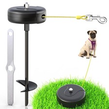 30ft Dog Tie Out Cable and Stake, 360 No Tangle Heavy Spiral Dog Steel Anchor...